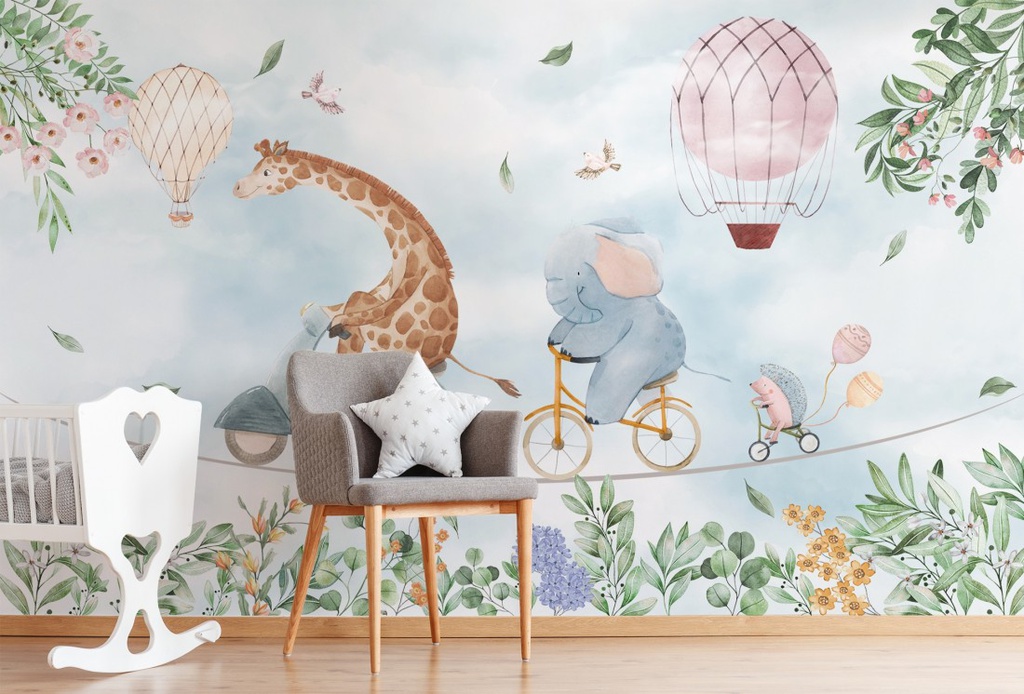 Papel Tapiz  - Animales en Cuerda (M2)