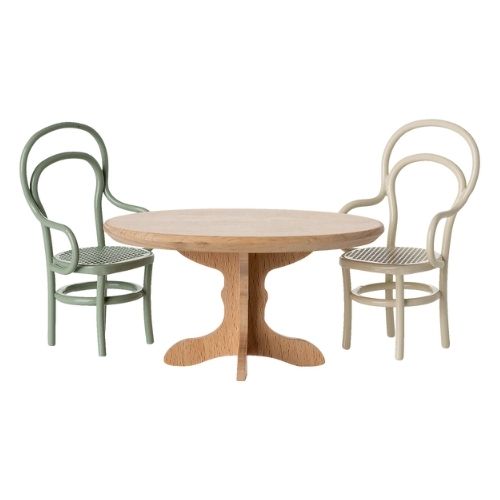 Maileg Oval Dining Table Wood - Mouse