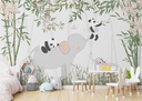 Papel Tapiz  - Bamboo Elefantes y Pandas