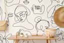 Papel Tapiz Caras Abstractas B/N (M2)